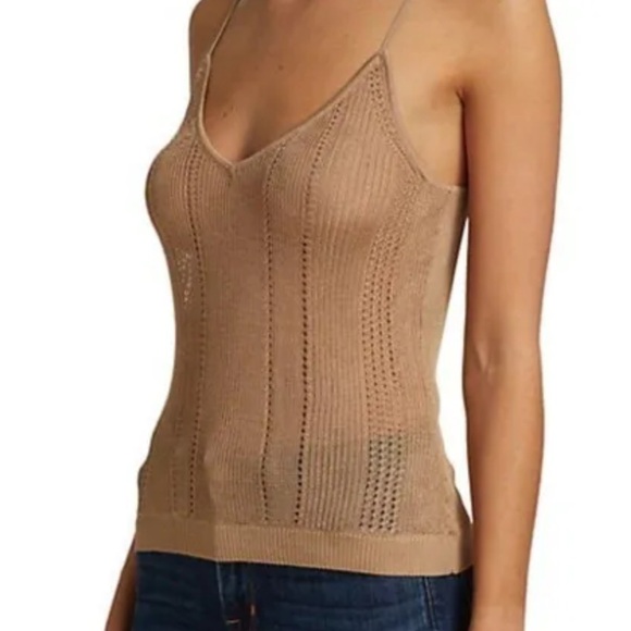L'AGENCE Tops - L'AGENCE Beige Knit Tank Top